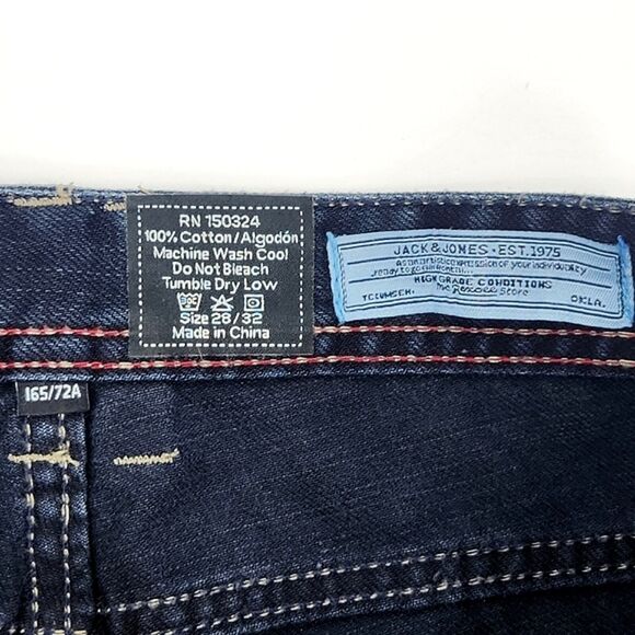 Jack & Jones O Yanker Raymond Jeans Size 28x32 Men Distressed Black Straight Leg - Picture 4 of 10